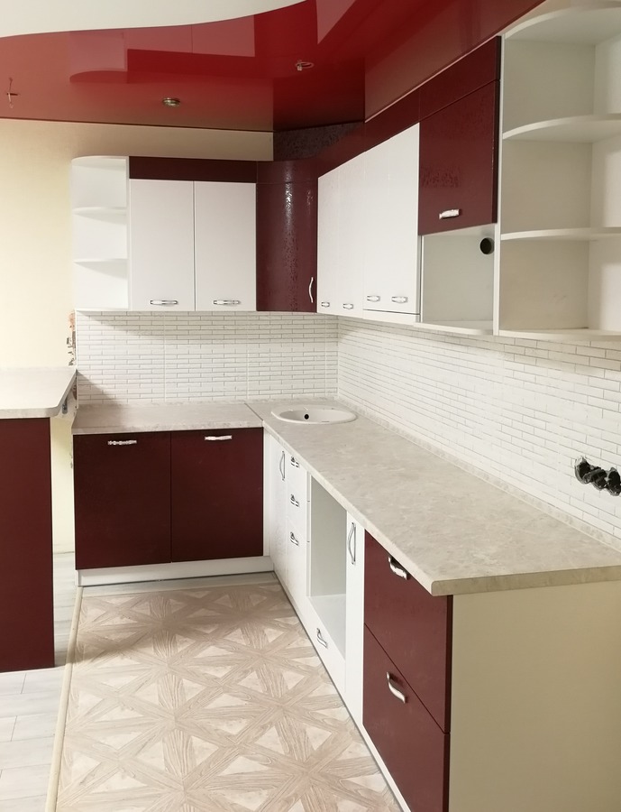 Встроенная кухня-Кухня МДФ в эмали «Модель 18»-фото3