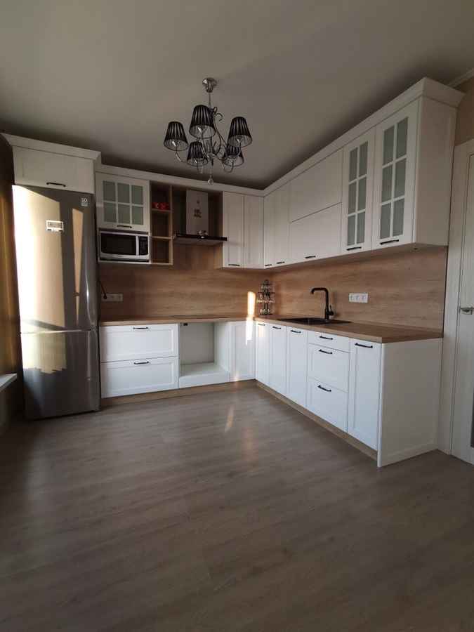 Белый кухонный гарнитур-Кухня МДФ в эмали «Модель 95»-фото1