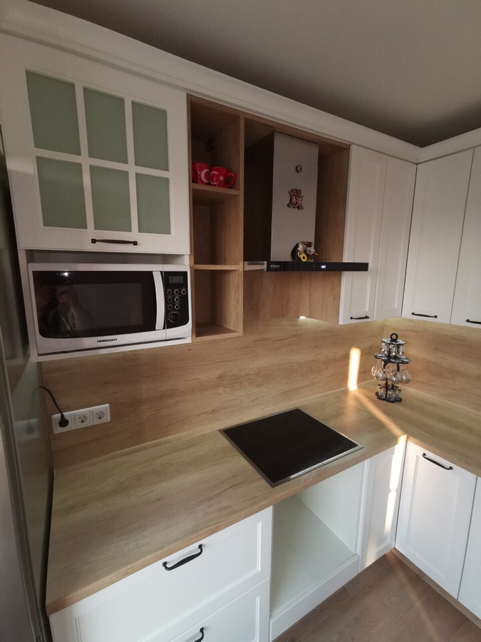 Белый кухонный гарнитур-Кухня МДФ в эмали «Модель 95»-фото3
