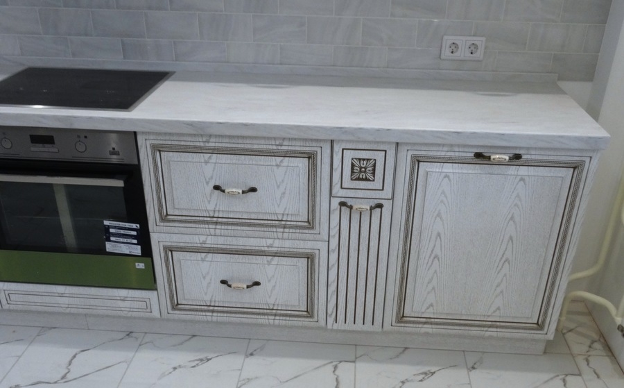 Белый кухонный гарнитур-Кухня МДФ в ПВХ «Модель 515»-фото4