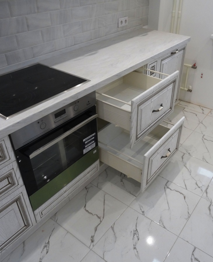 Белый кухонный гарнитур-Кухня МДФ в ПВХ «Модель 515»-фото5