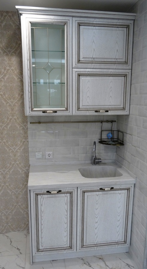 Белый кухонный гарнитур-Кухня МДФ в ПВХ «Модель 515»-фото3