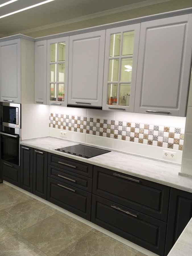 Белый кухонный гарнитур-Кухня МДФ в пленке ПВХ «Модель 505»-фото2