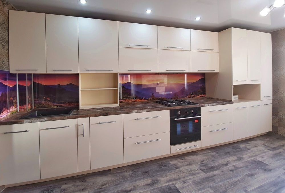 Белый кухонный гарнитур-Кухня МДФ в эмали «Модель 542»-фото2