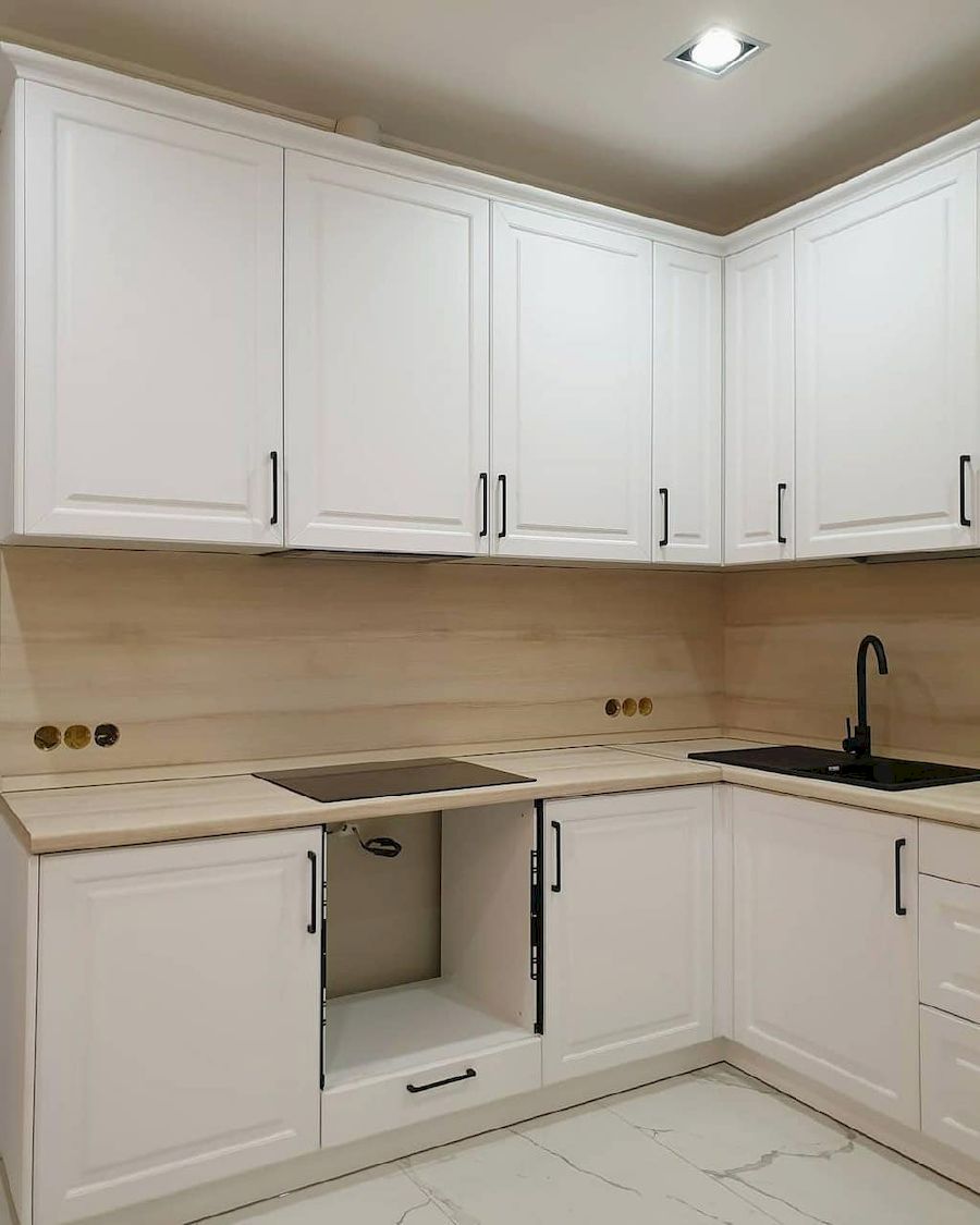 Белый кухонный гарнитур-Кухня МДФ в ПВХ «Модель 634»-фото2