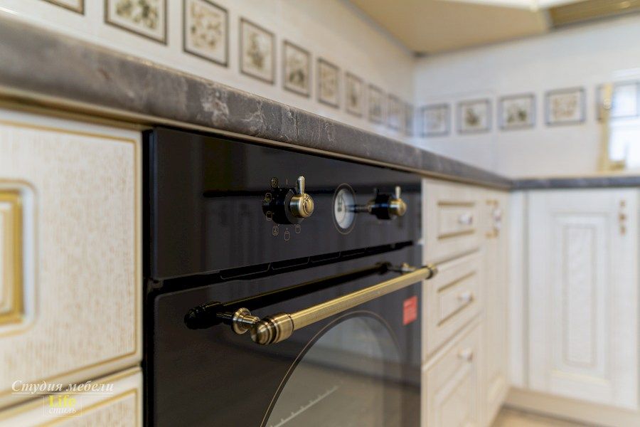 Белый кухонный гарнитур-Кухня из шпона «Модель 562»-фото10