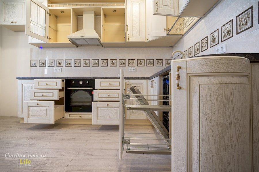 Белый кухонный гарнитур-Кухня из шпона «Модель 562»-фото5