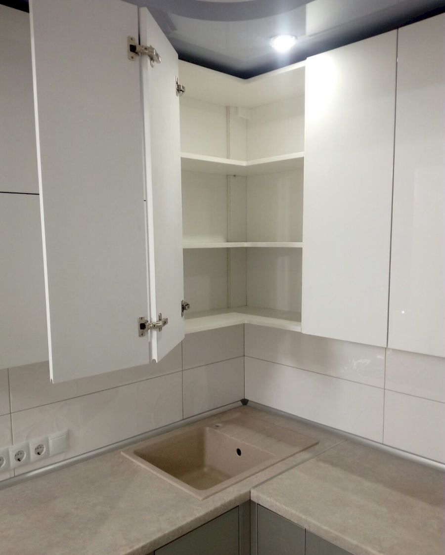 Белый кухонный гарнитур-Кухня МДФ в ПВХ «Модель 657»-фото5