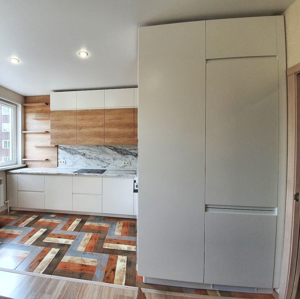Белый кухонный гарнитур-Кухня МДФ в эмали «Модель 526»-фото2
