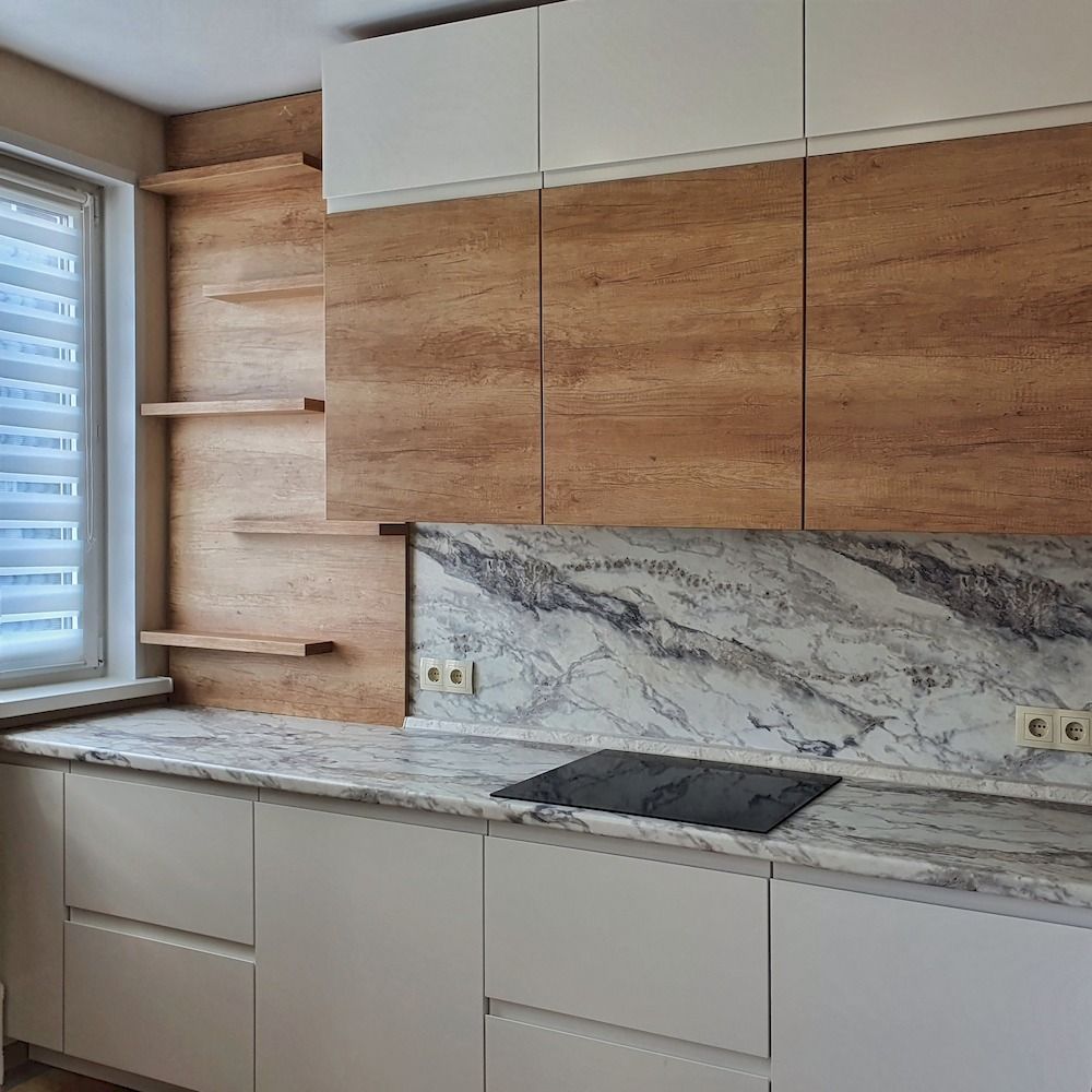 Белый кухонный гарнитур-Кухня МДФ в эмали «Модель 526»-фото4
