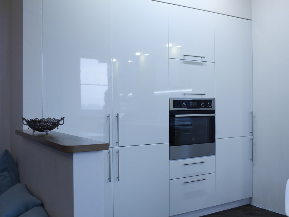 Встроенная кухня-Кухня МДФ в эмали «Модель 200»-фото2