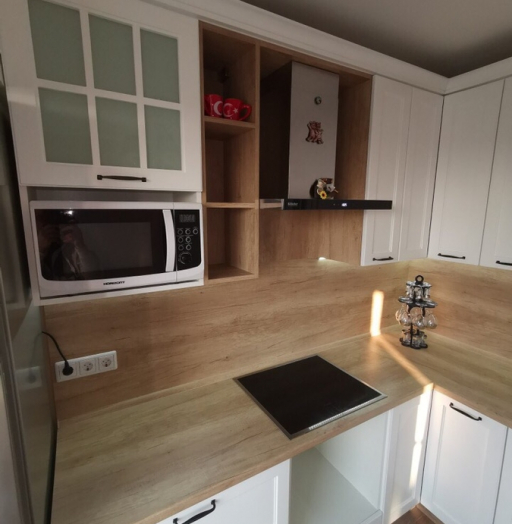 Белый кухонный гарнитур-Кухня МДФ в эмали «Модель 95»-фото5