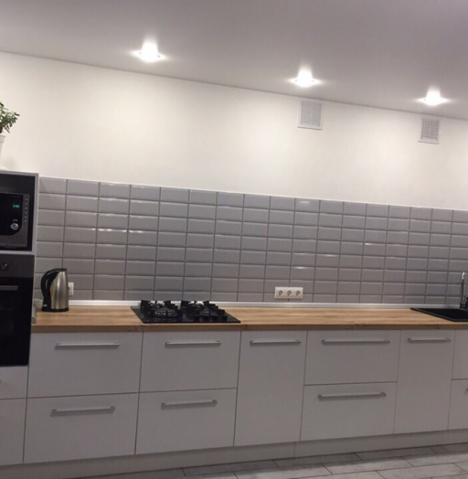 Белый кухонный гарнитур-Кухня из пластика «Модель 444»-фото2