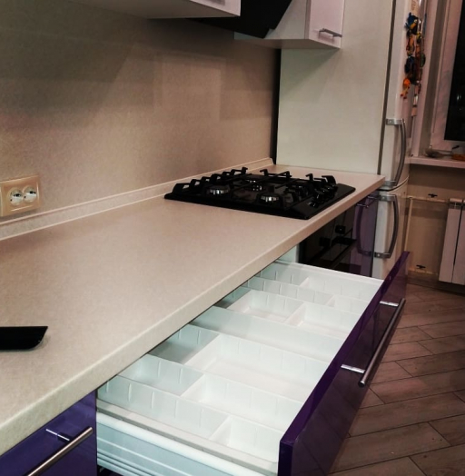Белый кухонный гарнитур-Кухня из пластика «Модель 489»-фото3