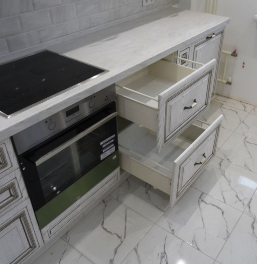 Белый кухонный гарнитур-Кухня МДФ в ПВХ «Модель 515»-фото7