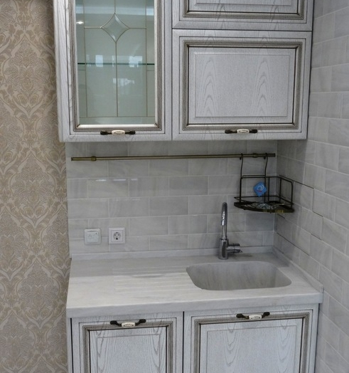 Белый кухонный гарнитур-Кухня МДФ в ПВХ «Модель 515»-фото7