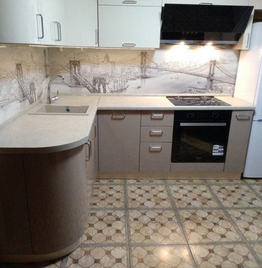 Белый кухонный гарнитур-Кухня МДФ в ПВХ «Модель 38»-фото4