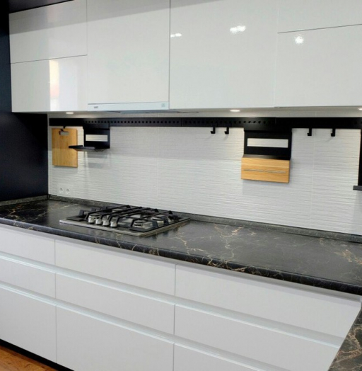 Белый кухонный гарнитур-Кухня МДФ в ПВХ «Модель 81»-фото5