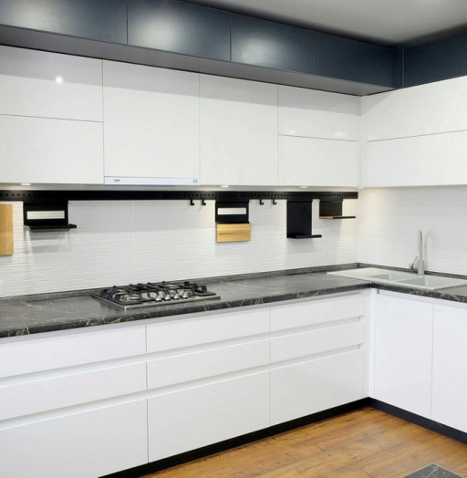 Белый кухонный гарнитур-Кухня МДФ в ПВХ «Модель 81»-фото5