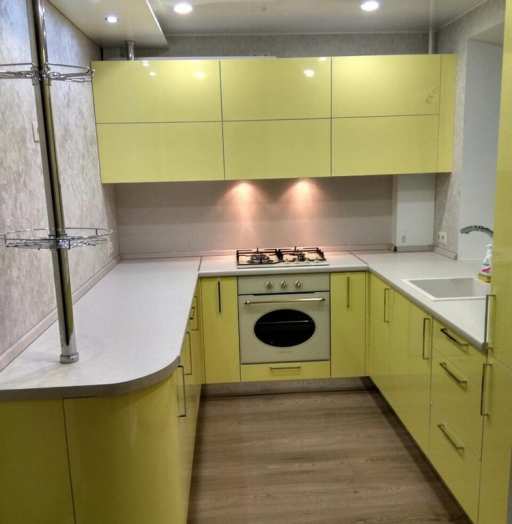 Акриловые кухни-Кухня МДФ в эмали «Модель 163»-фото4