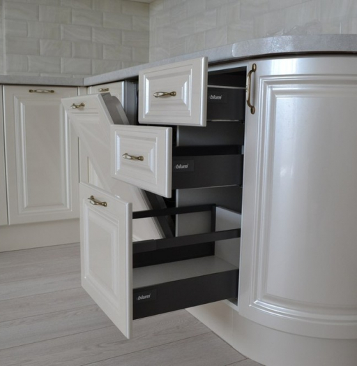Белый кухонный гарнитур-Кухня МДФ в ПВХ «Модель 204»-фото6