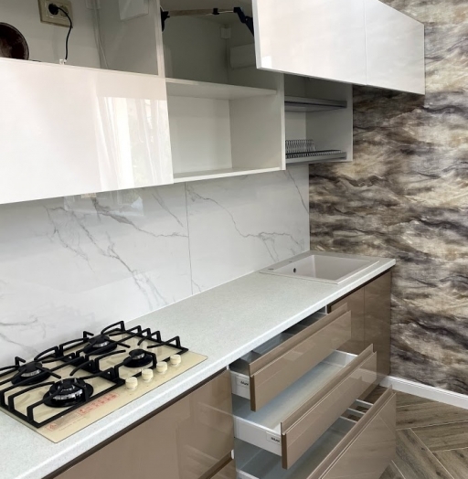 Белый кухонный гарнитур-Кухня МДФ в эмали «Модель 565»-фото7