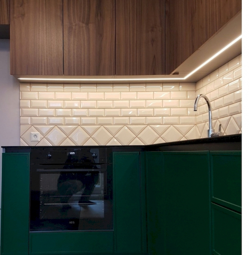 Купить зеленую кухню-Кухня МДФ в эмали «Модель 599»-фото5