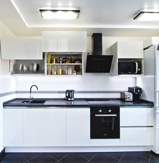 Белый кухонный гарнитур-Кухня из пластика «Модель 608»-фото4