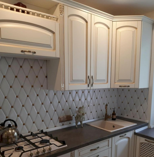 Белый кухонный гарнитур-Кухня МДФ в эмали «Модель 656»-фото6
